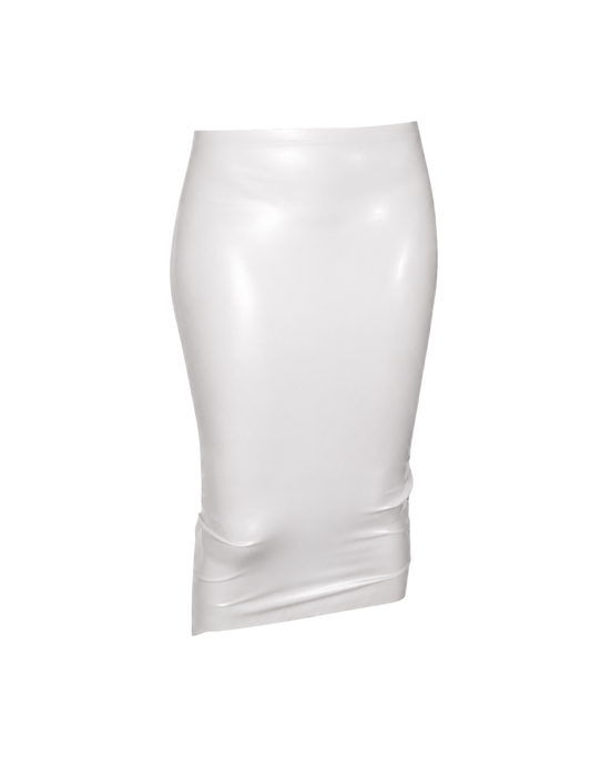 LATEX GE LOW RISE SKIRT | WHITE