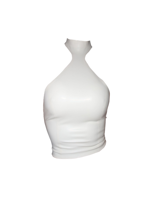 LATEX GE HALTER TOP | WHITE